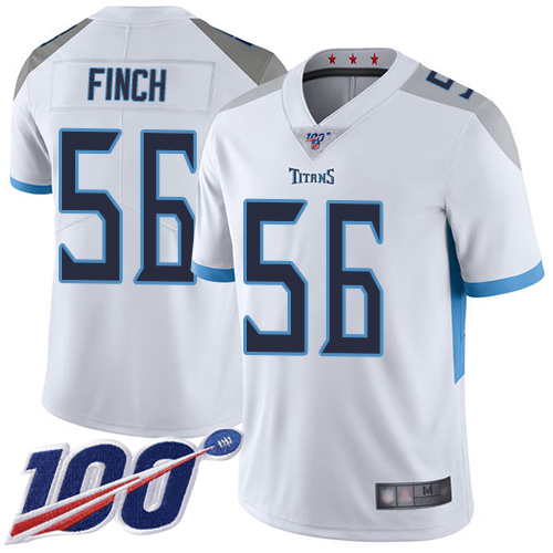 Tennessee Titans Limited White Men Sharif Finch Road Jersey NFL Football #56 100th Season Vapor Untouchable